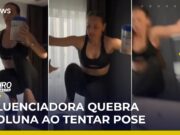 Veja Video – Perigo: Influencer fratura a coluna ao tentar desafio viral; veja queda