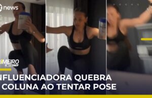 Veja Video – Perigo: Influencer fratura a coluna ao tentar desafio viral; veja queda