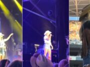 Veja Vídeo – Cantora ‘sex symbol’ reage com bom humor após fã jogar sutiã: ‘Não é do meu tamanho’