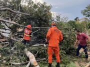 Temporal causa estragos em Juara e mobiliza equipe do Corpo de Bombeiros