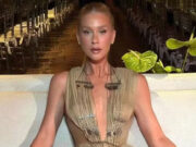 Marina Ruy Barbosa aposta em vestido decotado e chama atenção durante evento