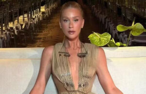 Marina Ruy Barbosa aposta em vestido decotado e chama atenção durante evento