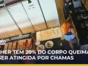 Veja Vídeo – Mulher sofre queimaduras graves após ser atingida por fogo em restaurante de BH; veja