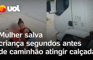 Veja Vídeo – Mulher salva criança segundos antes de caminhão sem freio invadir calçada em PE; veja