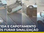 Veja Vídeo – Motorista é salvo pelo cinto de segurança em capotamento em São Paulo; veja