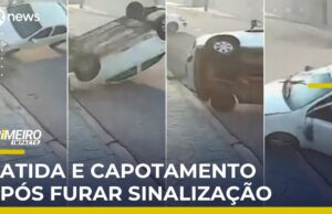 Veja Vídeo – Motorista é salvo pelo cinto de segurança em capotamento em São Paulo; veja