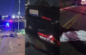 Homem morre e duas pessoas ficam feridas em grave acidente entre duas motos e carro