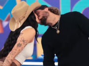 Ana Castela e Zé Felipe trocam beijo em gravação do Domingo Legal: ‘Juntos!’