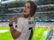 Virginia Fonseca assiste jogo do Real Madrid com camisa de Vini Jr.: ‘HALA MADRID’