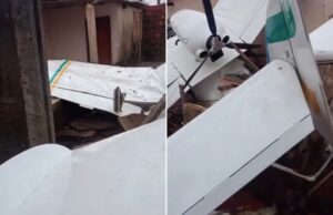 Veja Vídeo – Avião de pequeno porte cai e atinge casa em Goiânia; veja momento da queda