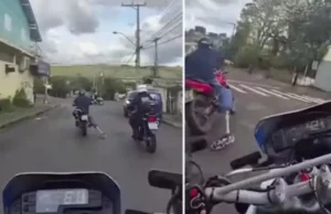Veja Vídeo – Prótese de perna se solta durante perseguição de motocicleta e homem é preso; veja