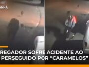 Veja Vídeo – Flagra: “Gangue do caramelo” persegue e entregador sofre acidente em SP