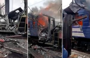 Vídeo mostra momento em que drone russo atinge estação de trem na Ucrânia; veja