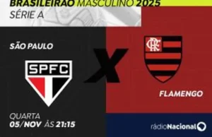 Rádio Nacional acompanha São Paulo e Flamengo ao vivo nesta quarta