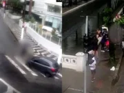 Veja Vídeo – Homem é atropelado e arremessado para dentro de canal em Santos (SP); veja