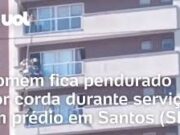 Veja Vídeo – aHomem tem corda de segurança cortada e fica pendurado no 9º andar de prédio em SP