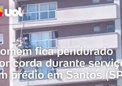 Veja Vídeo – aHomem tem corda de segurança cortada e fica pendurado no 9º andar de prédio em SP