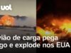 Veja Vídeo – Avião de carga explode logo após decolar de aeroporto de Louisville, no Kentucky; veja