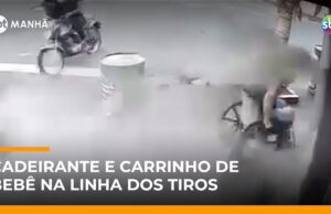 Veja Vídeo – Tiros em frente a bar quase atingem cadeirante e bebê em MG; veja