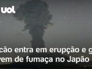 Veja Vídeo – Vulcão entra em erupção e provoca cancelamento de dezenas de voos no Japão