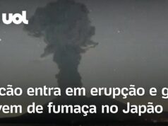 Veja Vídeo – Vulcão entra em erupção e provoca cancelamento de dezenas de voos no Japão