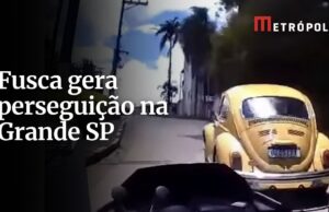 Veja Vídeo – “Fuscamaro” amarelo passou de 140 km/h durante fuga de cinema em São Paulo; veja