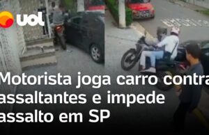 Veja Vídeo – Motorista joga carro contra assaltantes em moto após presenciar roubo em São Paulo; veja