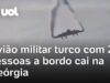 Veja Vídeo – Avião militar turco com 20 pessoas a bordo cai na Geórgia; veja momento do acidente