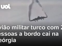 Veja Vídeo – Avião militar turco com 20 pessoas a bordo cai na Geórgia; veja momento do acidente