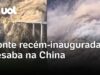 Veja Vídeo – Ponte desaba após deslizamento de terra na China; vídeo como foi colapso da estrutura