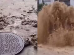 Veja Vídeo – Que nojo! Esgoto jorra de bueiros e causa horror a moradores na Espanha; veja