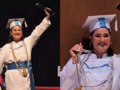 Universitária faz história ao se formar com beca branca em MT