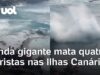 Veja Vídeo – Onda gigante mata quatro turistas nas Ilhas Canárias; uma pessoa segue desaparecida