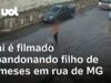 Veja Vídeo – Câmera de segurança registra homem abandonando bebê em carrinho em BH; veja