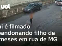 Veja Vídeo – Câmera de segurança registra homem abandonando bebê em carrinho em BH; veja