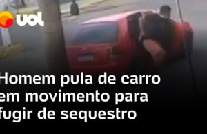 Veja Vídeo – Homem amarrado e amordaçado pula de carro em movimento para fugir de sequestro no Ceará