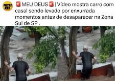 Veja Vídeo que mostra pessoa sendo levada por enxurrada dentro de carro em SP