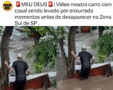 Veja Vídeo que mostra pessoa sendo levada por enxurrada dentro de carro em SP