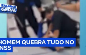 Veja Vídeo – Segurado quebra computadores e vidraças do INSS em surto de fúria; veja