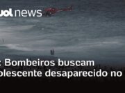Veja Vídeo – Bombeiros buscam adolescente desaparecido no mar em Copacabana
