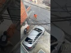 Veja Vídeo – Flagra: homem tenta pegar ladrão “no laço” após tentativa de roubo; veja