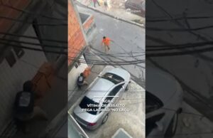 Veja Vídeo – Flagra: homem tenta pegar ladrão “no laço” após tentativa de roubo; veja